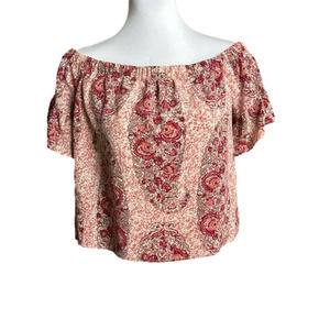 Madewell: Silk Off Shoulder Long Crop Top in Large